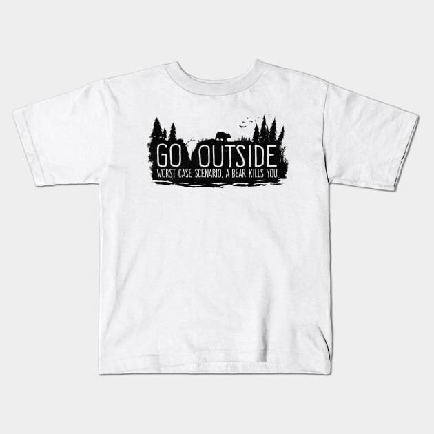 Worst case scenario, a bear kills you. Kids T-Shirt by FoxShiver